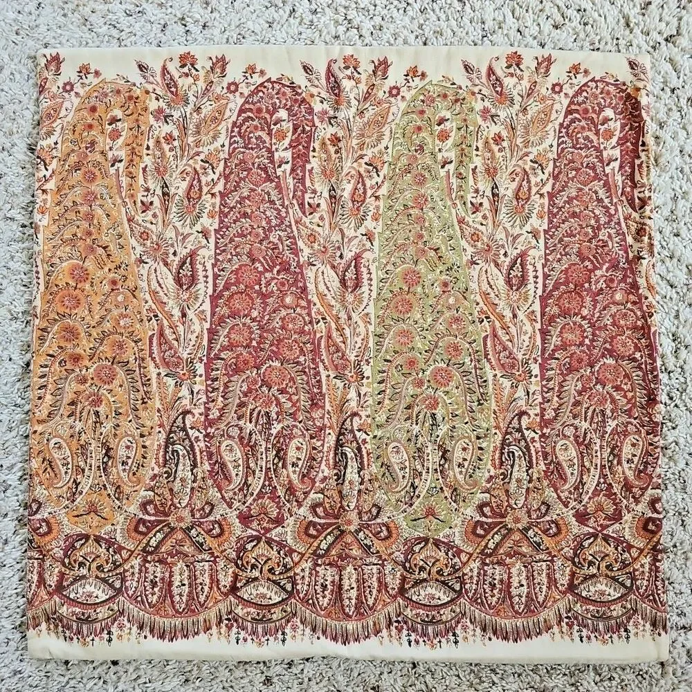 Pottery Barn Linen Cotton Paisley Pillow Covers Lumbar Square Boho Beachy